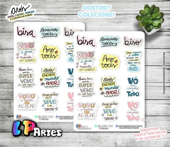 Stickers - Cartela de Adesivos - Dia dos Avós