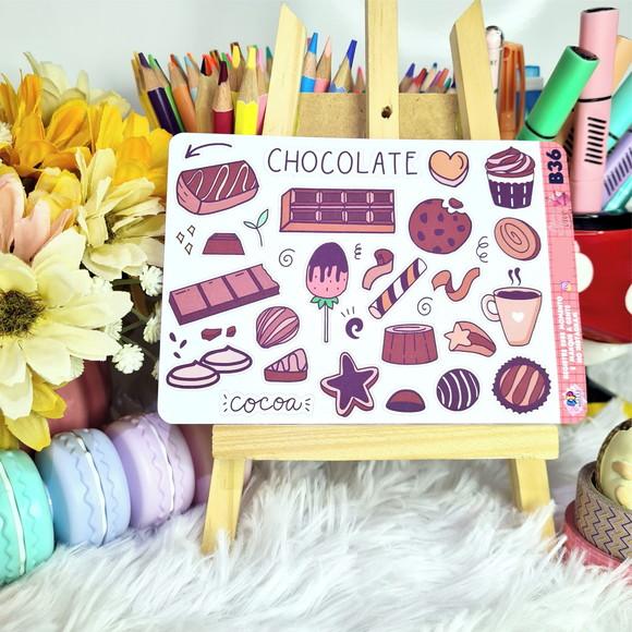 Stickers - Cartela De Adesivos - Chocolate B36