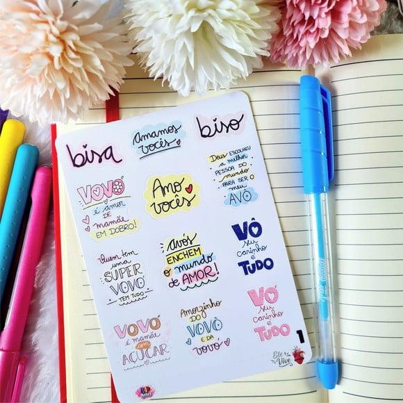 Stickers - Cartela de Adesivos - Dia dos Avós