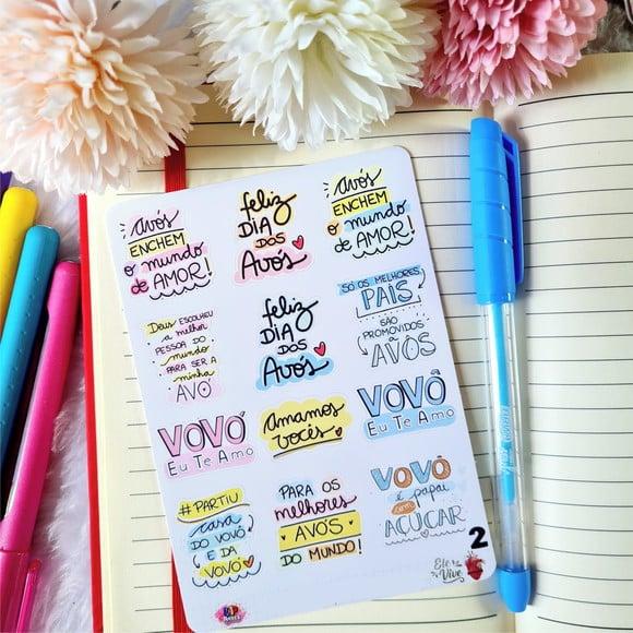 Stickers - Cartela de Adesivos - Dia dos Avós 2