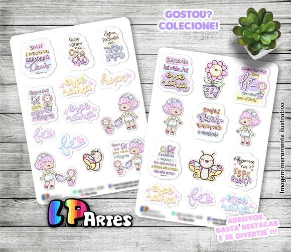 Stickers - Cartela de Adesivos - Fé e Esperança
