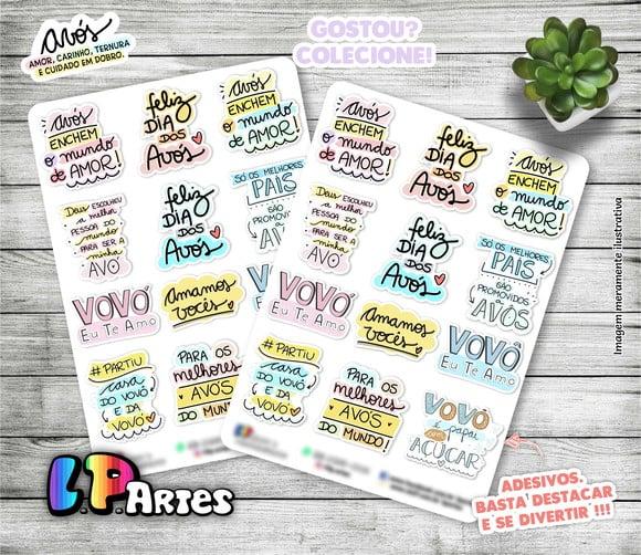 Stickers - Cartela de Adesivos - Dia dos Avós 2