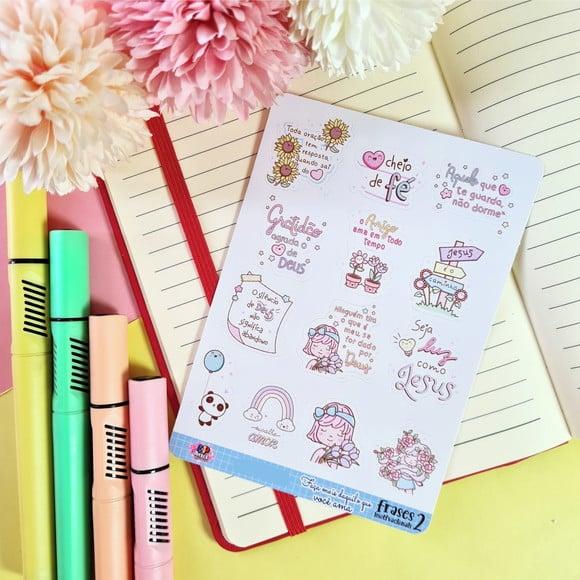 Stickers - Cartela de Adesivos - Frases Motivacionais 2