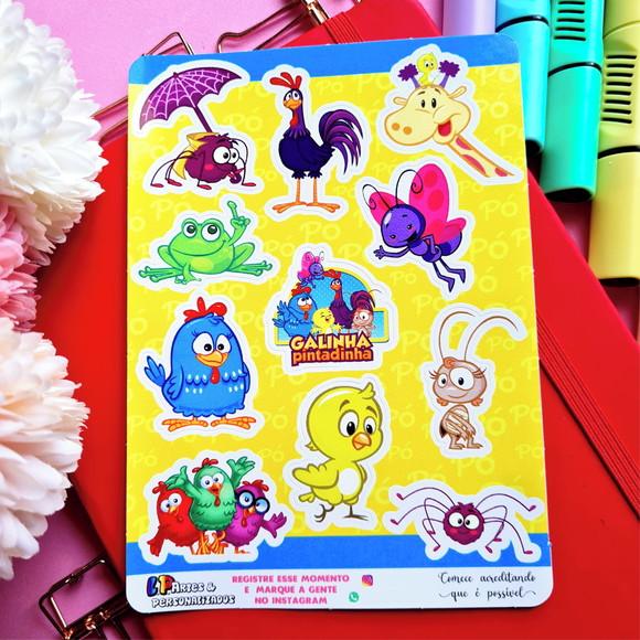 Stickers - Cartela de Adesivos - Galinha Pintadinha