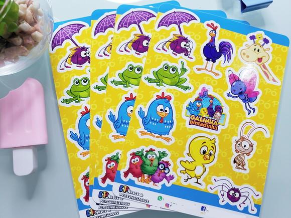 Stickers - Cartela de Adesivos - Galinha Pintadinha