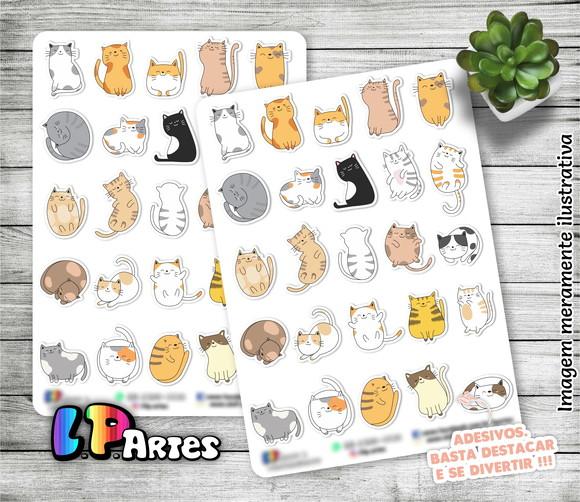 Stickers - Cartela de Adesivos - Gatinhos 3