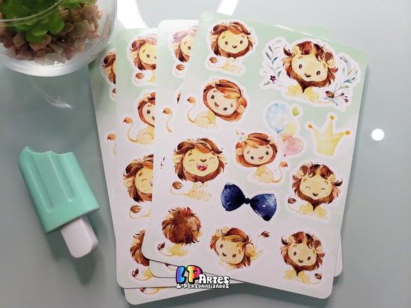 Stickers - Cartela de Adesivos - Leãozinho