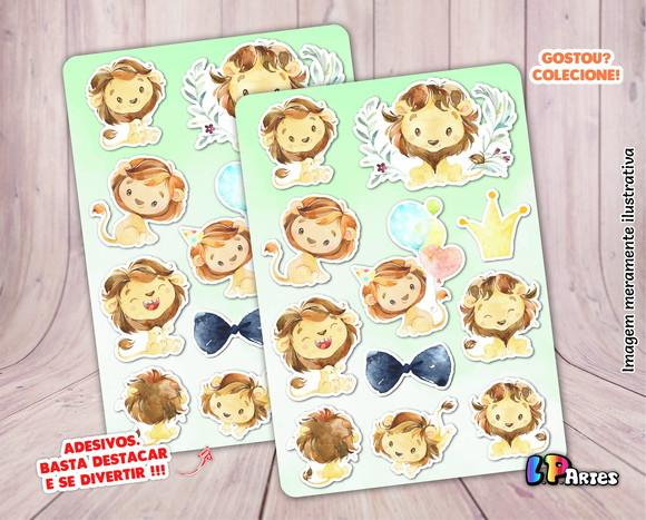 Stickers - Cartela de Adesivos - Leãozinho