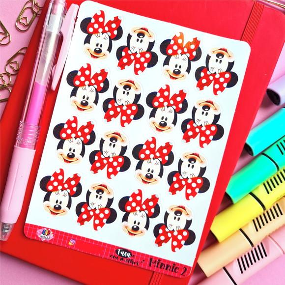 Stickers - Cartela de Adesivos - Minnie Mouse - Rostinho