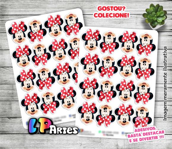 Stickers - Cartela de Adesivos - Minnie Mouse - Rostinho