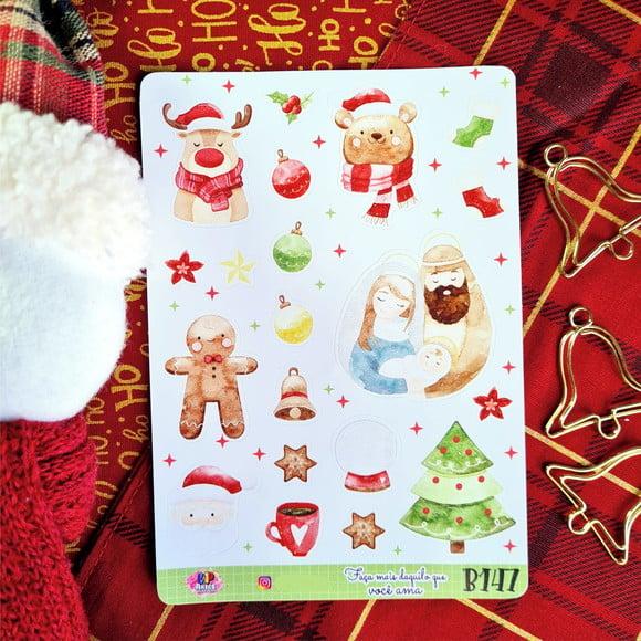 Stickers - Cartela de Adesivos - Natal