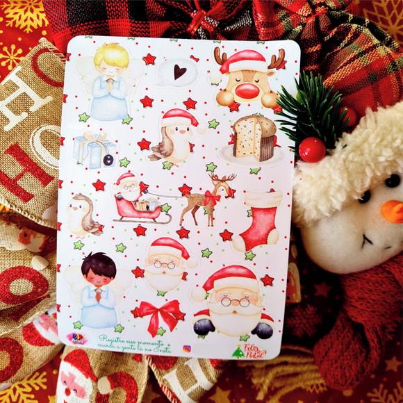 Stickers - Cartela de Adesivos - Natal