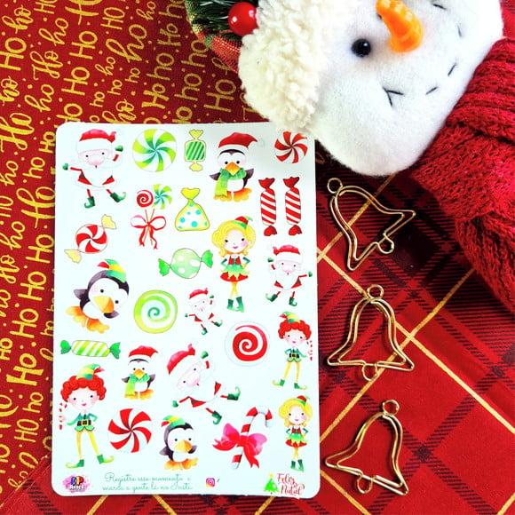 Stickers - Cartela de Adesivos - Natal Cute
