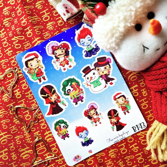 Stickers - Cartela de Adesivos - Natal dos Vilões