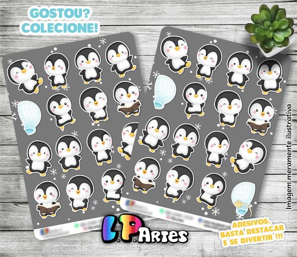 Stickers - Cartela de Adesivos - Pinguins