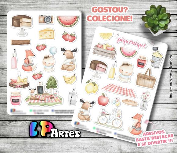 Stickers - Cartela de Adesivos - Piquenique