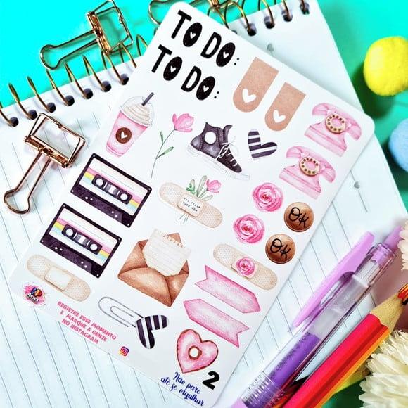 Stickers - Cartela de Adesivos - Planner 2