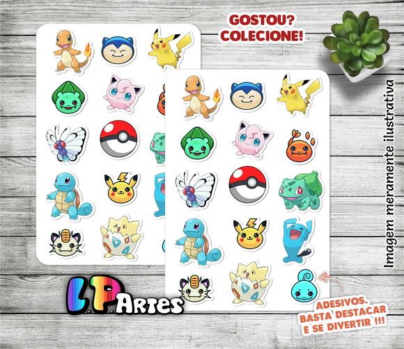 Stickers - Cartela de Adesivos - Pokémon