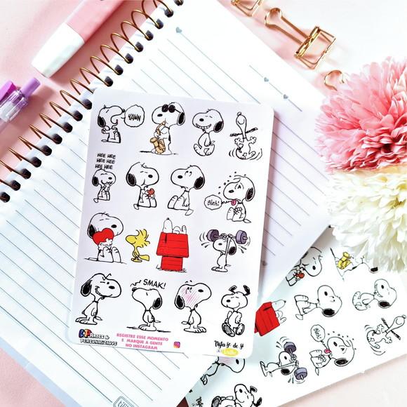 Stickers - Cartela de Adesivos - Snoopy 2