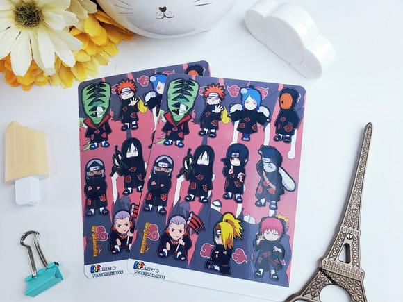 Stickers - Cartela De Adesivos Em Vinil - Akatsuki