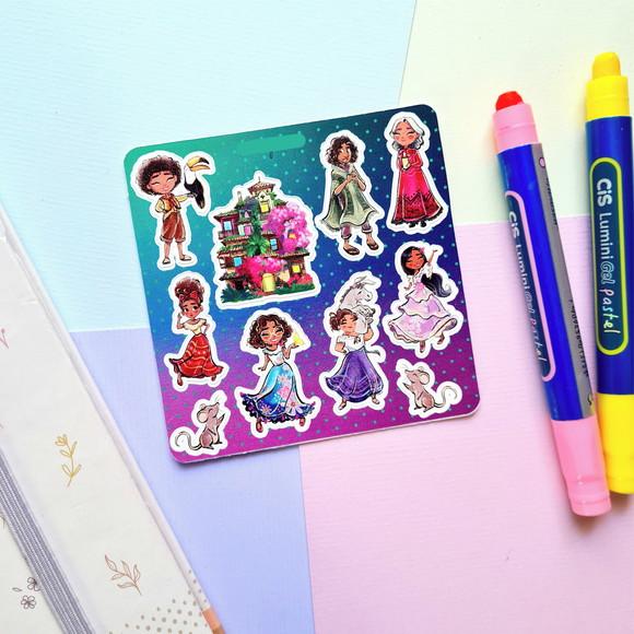 Stickers - Cartela de Adesivos em Vinil - Encanto