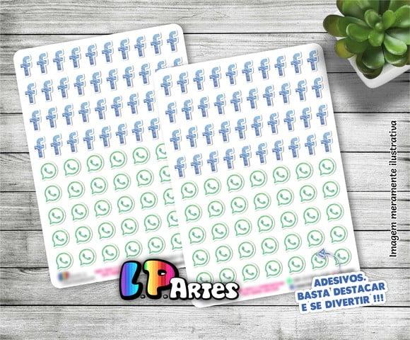 Stickers - Cartela De Adesivos Em Vinil - Face E Whats