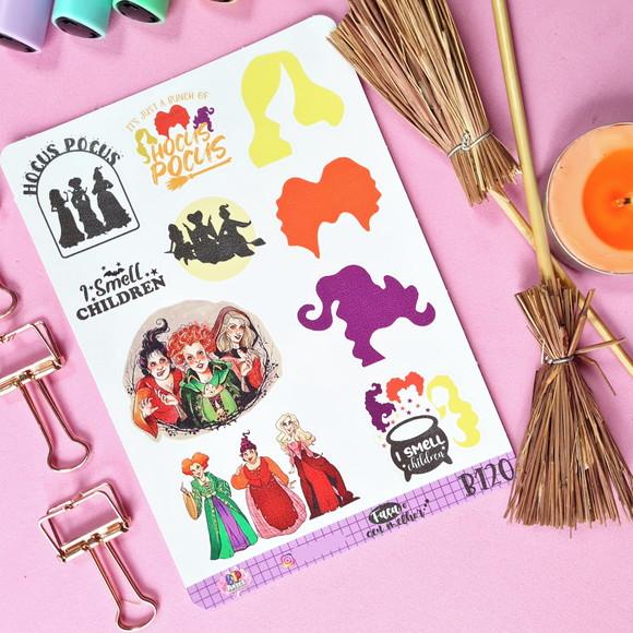 Stickers - Cartela de Adesivos em Vinil - Hocus Pocus