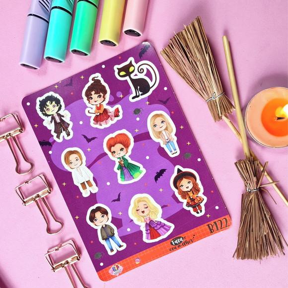 Stickers - Cartela de Adesivos em Vinil - Hocus Pocus