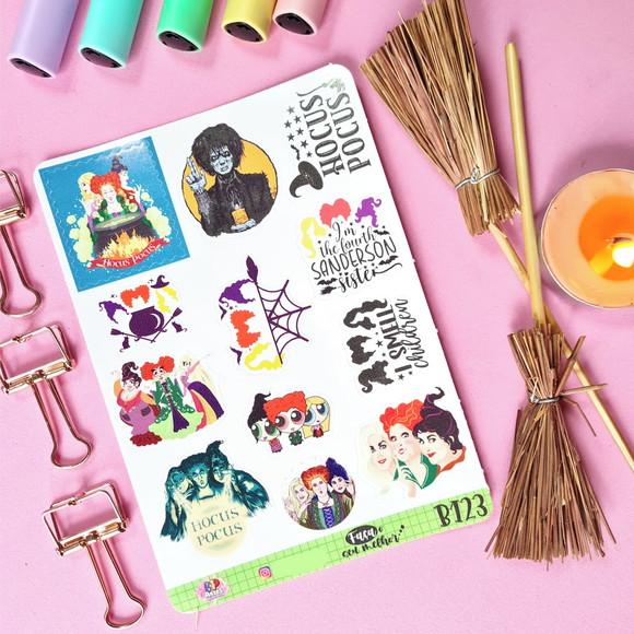 Stickers - Cartela de Adesivos em Vinil - Hocus Pocus