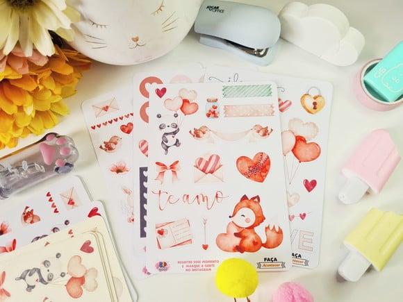 Stickers - Cartela De Adesivos Em Vinil - Love 12