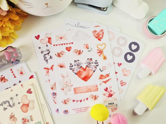 Stickers - Cartela De Adesivos Em Vinil - Love 11
