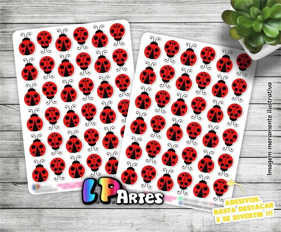 Stickers - Cartela De Adesivos Em Vinil - Mini Joaninhas