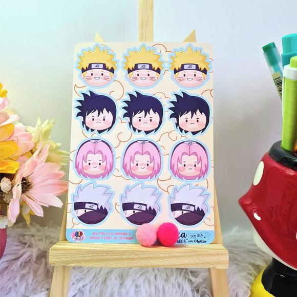Stickers - Cartela De Adesivos Em Vinil - Naruto Cute 2