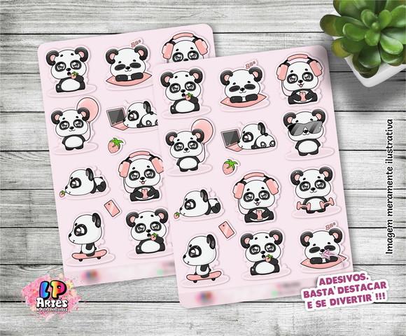 Stickers - Cartela De Adesivos Em Vinil - Pandinha Rosa - 4