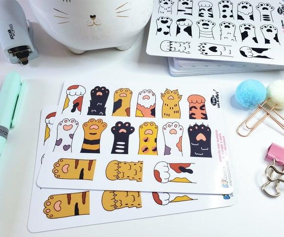Stickers - Cartela De Adesivos Em Vinil - Patinhas 2