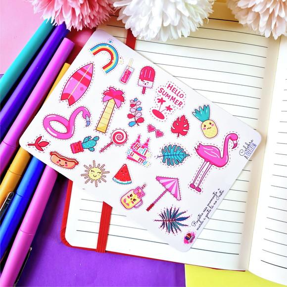 Stickers - Cartela De Adesivos Em Vinil - Summer 2