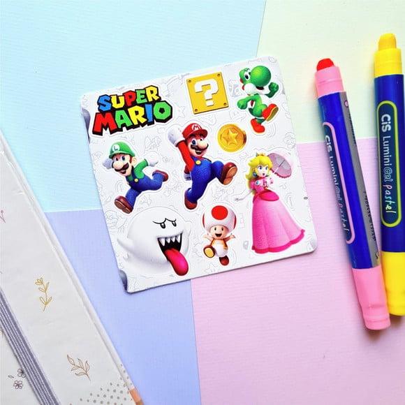 Stickers - Cartela de Adesivos em Vinil - Super Mario