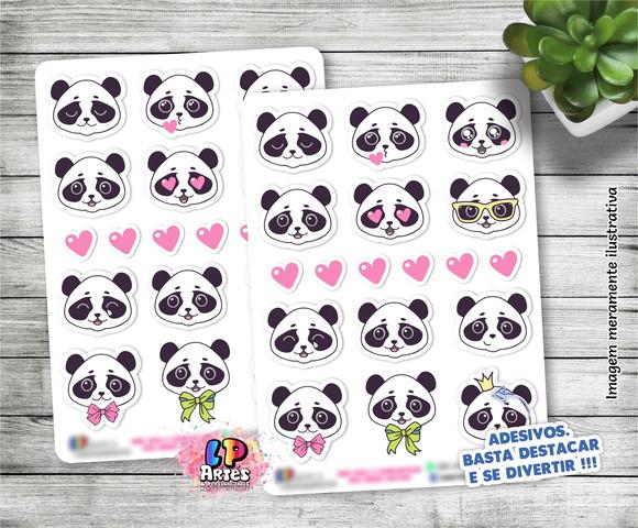 Stickers - Cartela De Adesivos Em Vinil- Pandinha Emoji - 3