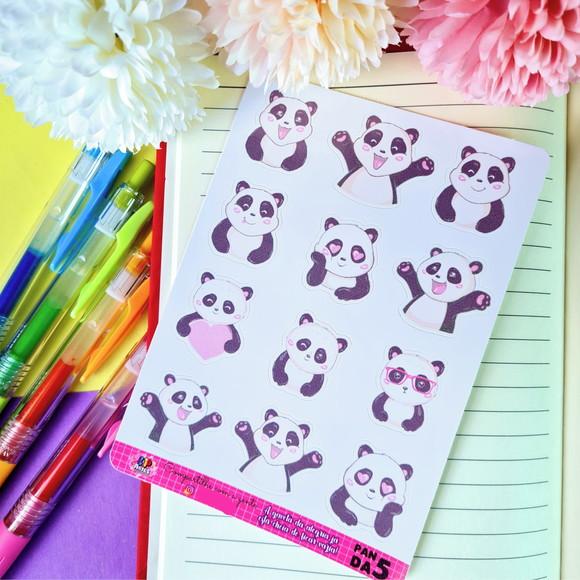 Stickers - Cartela De Adesivos Em Vinil- Pandinha Love 5
