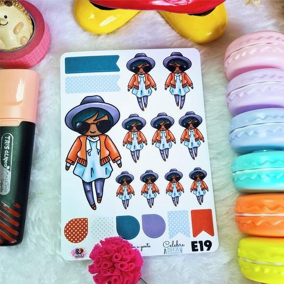 Stickers -cartela De Adesivos Em Vinil - Menininha Negra E19