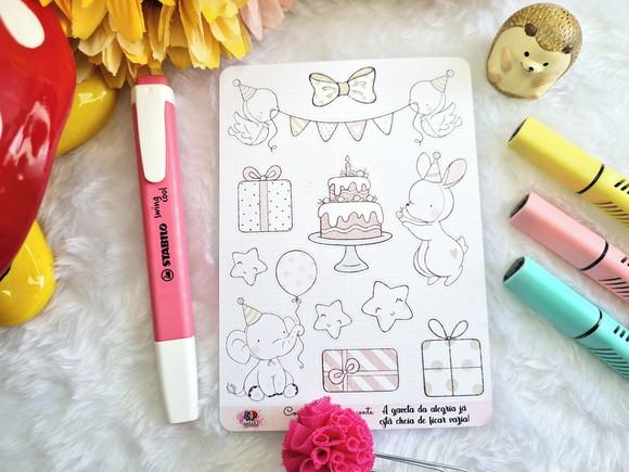Stickers -cartela De Adesivos Em Vinil- Feliz Aniversário 2