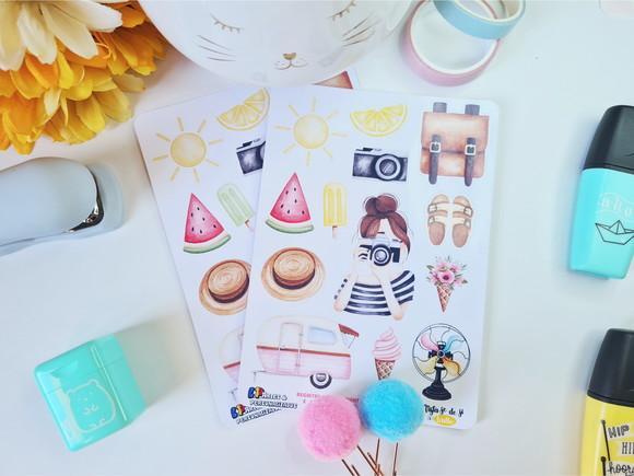 Stickers Em Vinil - Cartela De Adesivos - Férias 1