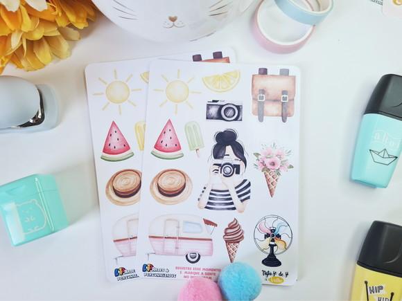 Stickers Em Vinil - Cartela De Adesivos - Férias 2