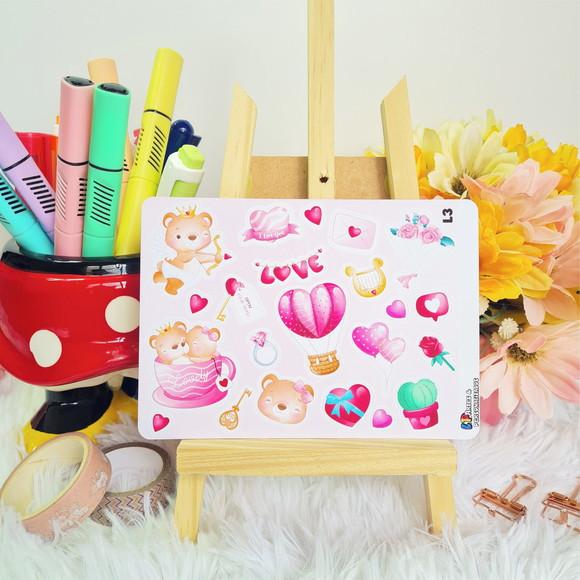 Stickers Em Vinil - Cartela De Adesivos - Love 3