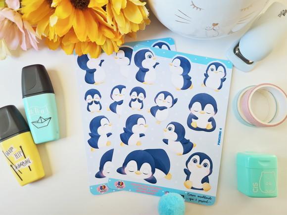 Stickers Em Vinil - Cartela De Adesivos - Pinguins 4
