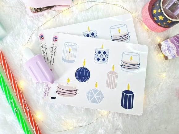 Stickers Em Vinil - Cartela De Adesivos - Velas - Candles 01
