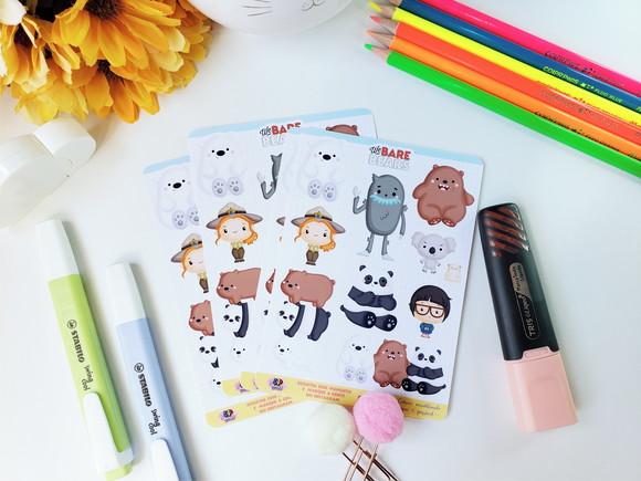 Stickers em Vinil - Cartela de Adesivos - Urso sem Curso