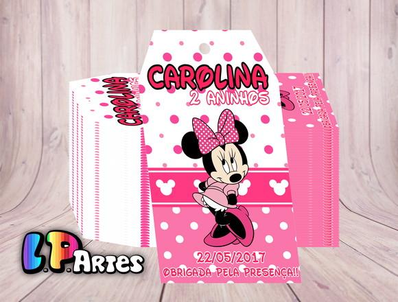 Tag Agradecimento Minnie Rosa