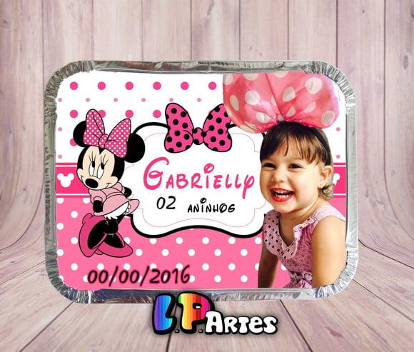 Tampa Personalizada para Marmita Minnie Rosa