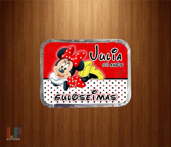 Tampa Personalizada para Marmita Minnie Vermelha
